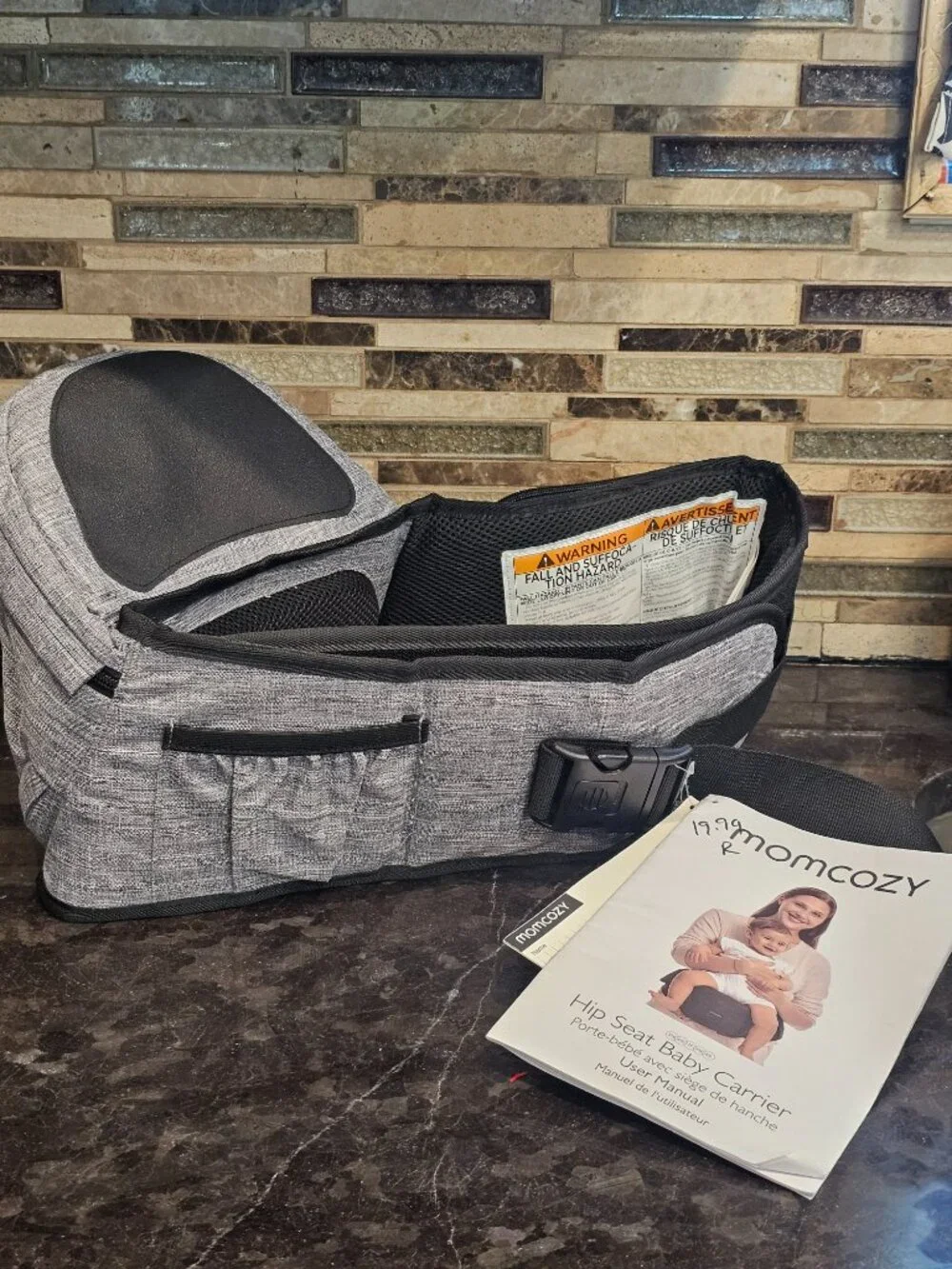 Momcozy Baby Hip Seat Carrier (Heather Gray)